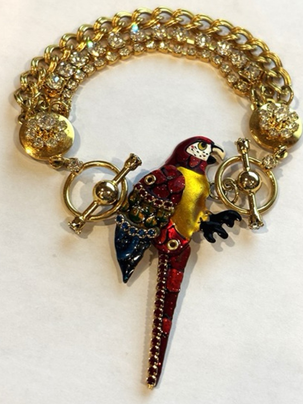 LUNCH at the RITZ Parrot 🦜 Bracelet with Red, Yellow, Blue Accents